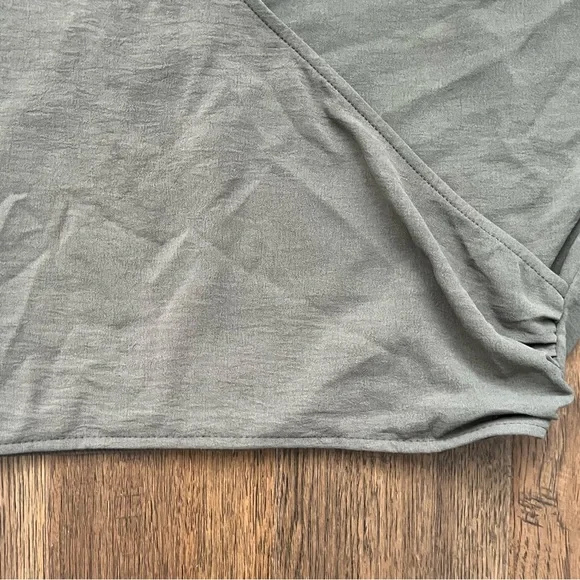 ZARA Olive Green Draped Wrap Top NWT Size Large - Picture 8 of 11